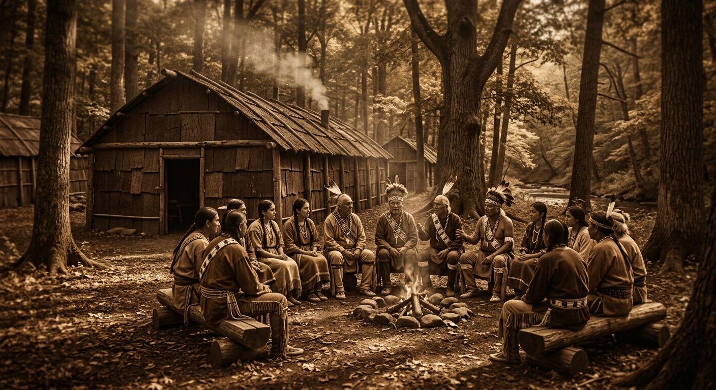 Haudenosaunee longhouse village